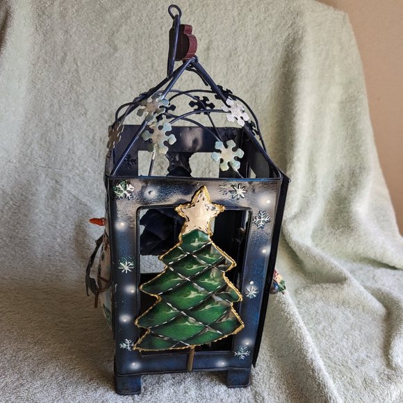 Christmas Metal Country-Style Lantern Hanging or Table Top Holiday Accent - Picture 2 of 8